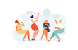© artbesouro - Women friends laughing together. Bachelorette party and female leisure vector illustration
