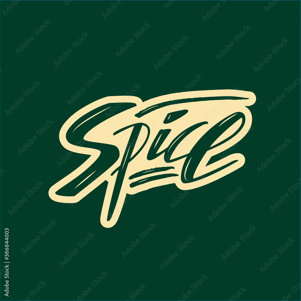 Vector illustration of spice brush lettering for banner, flyer, poster ...