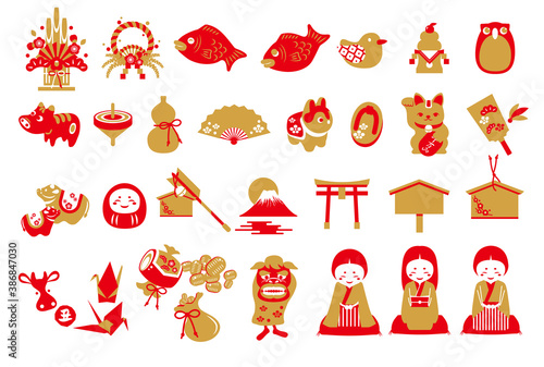 正月のベクターイラスト素材セット Vector De Stock Adobe Stock