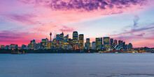 Beautiful Dramatic Sunset Over Sydney Skyline In Australia