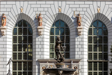 Wall Mural - Neptune Fountain at Long Market Street in Gdansk. Poland