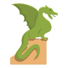 Slovenia Green Dragon Icon. Cartoon Of Slovenia Green Dragon Vector Icon For Web Design Isolated On White Background