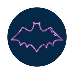 Poster - halloween bat flying neon style icon