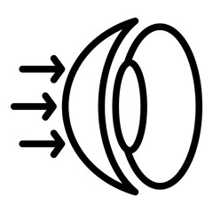 Sticker - Eye lens icon. Outline eye lens vector icon for web design isolated on white background