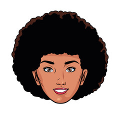 Wall Mural - afro young woman head pop art style