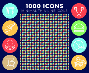 Wall Mural - set of high quality universal icons on circular colorful buttons . isolated vector elements