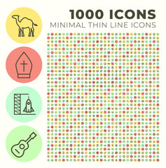 Wall Mural - set of high quality universal icons on circular colorful buttons . isolated vector elements
