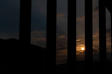 Wall Mural - sunset over the city