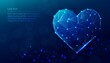 © Real Vector - Vector tech low poly blue background. Low poly heart shape.