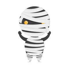 Poster - happy halloween cute mummy character