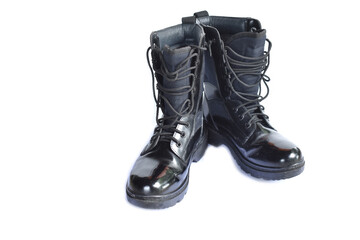 Wall Mural - black leather boots