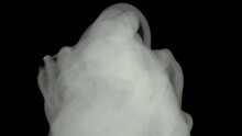 Floating Smoke Or Fog .Boiling Of A Gas Cloud Of Steam Or A Chemical Substance.Glossy Rolling Poisonous Gas Cloud Of Reagent In Chemistry.Toxins And Toxic Substances In Motion
