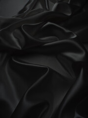 Wall Mural - Beautiful elegant dark silver grey or black satin silk luxury cloth fabric texture, abstract background design.