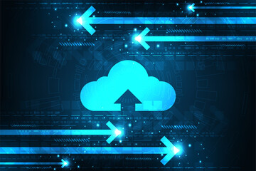 Cloud interface that shows data uploading to the internet.