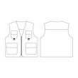 Template vest vector illustration flat design outline clothing collection