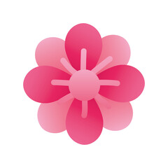 Poster - pink flower silhouette style icon