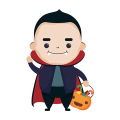 Wall Mural - happy halloween cute kid disguise dracula character