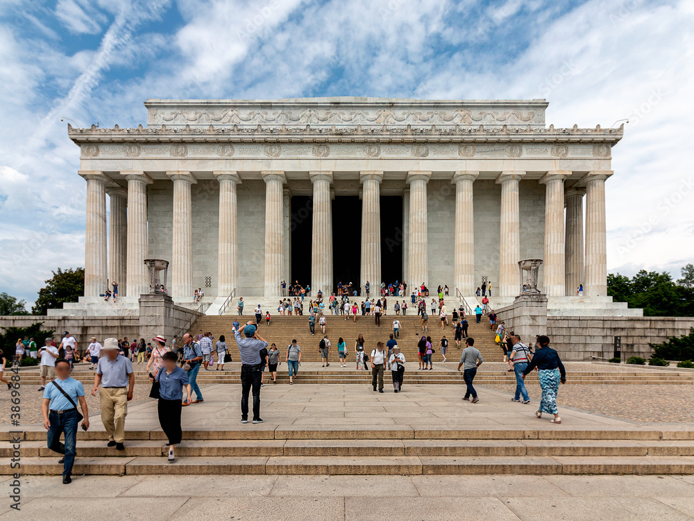 Lincoln Memorial in Washington DC, USA. - obrazy, fototapety, plakaty 