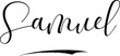 Samuel -Male Name Cursive Calligraphy on White Background