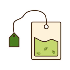 Poster - tea infusion bag line and fill style icon vector design