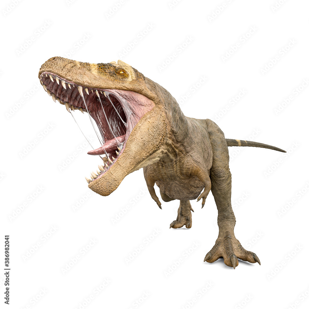 tyrannosaurus rex is hungry - obrazy, fototapety, plakaty 