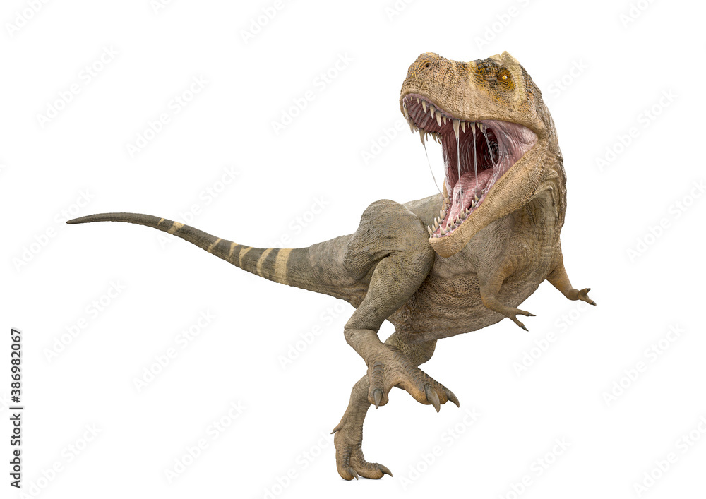 tyrannosaurus rex is looking back - obrazy, fototapety, plakaty 