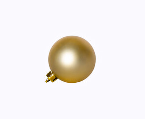 isolated gold Christmas ornament