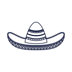 Poster - traditional mexican hat line style