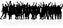 Dancing People Silhouettes. Conceptual Illustration