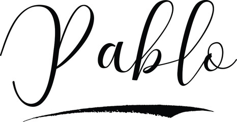 Sticker - Pablo-Male Name Cursive Calligraphy on White Background