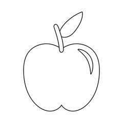 Poster - apple fresh fruit nature line style icon