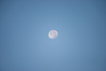 Waning Gibbous Moon In The Evening Sky