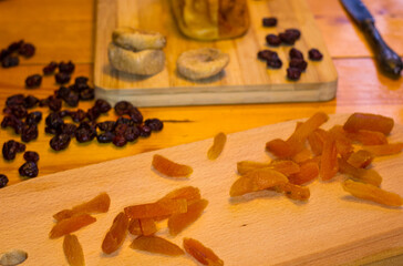 Wall Mural - handmade preparation of treats for traditional Orthodox Christmas - dried fruits, cranberries, honey, nuts