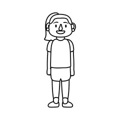 Poster - old woman person character line style icon