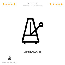 Metronome Icon. Simple Element From Digital Disruption Collection. Line Metronome Icon For Templates, Infographics And More