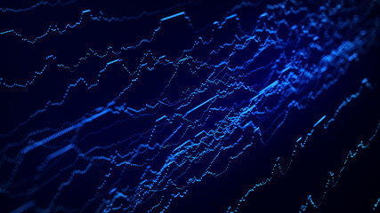 Wall Mural - Trading chart on a dark background. binary options. line graph with big date. 3d rendering