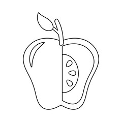 Poster - apple fresh without a portion fruit nature line style icon