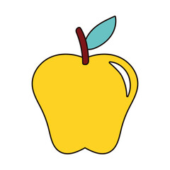 Sticker - yellow apple fresh fruit nature icon