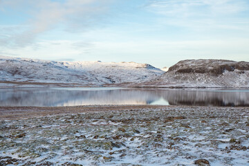 Poster - Winter reflections in still lake