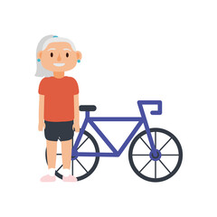 Poster - old woman riding bike avatar character