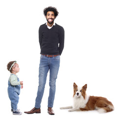 Sticker - Happy family in front of a white background