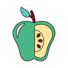 Sticker - apple green without a portion fresh fruit nature icon