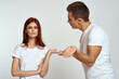 © SHOTPRIME STUDIO - family couple in love jeans white t-shirt emotions fun man and woman having fun
