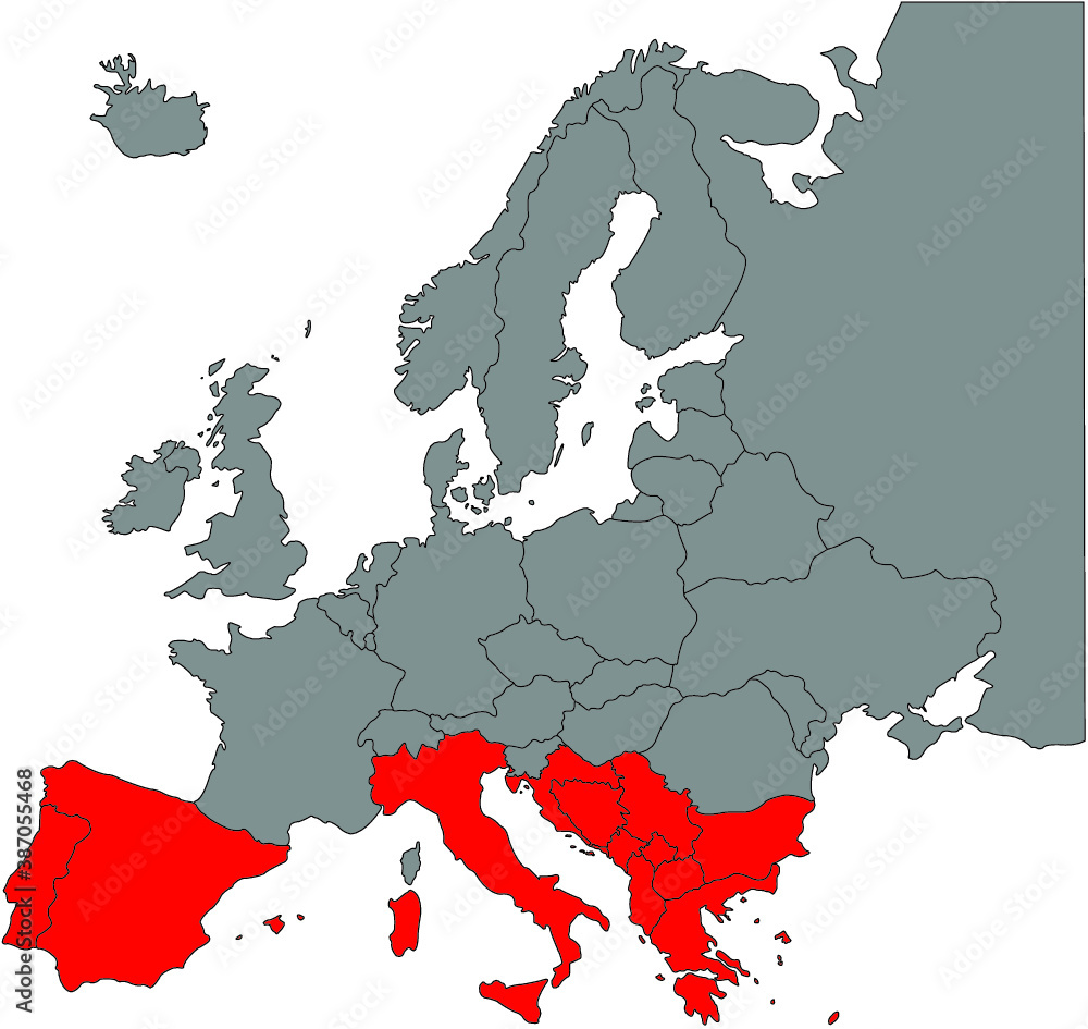 map of europe continent Stock Vector | Adobe Stock