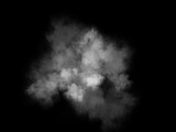 Fototapeta Perspektywa 3d - white smoke cloud on Isolated black background . Misty fog effect texture overlays for text or space