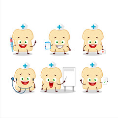 Poster - Doctor profession emoticon with slice of bread cartoon character