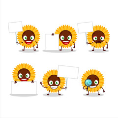 Sticker - Sunflower cartoon in character bring information board