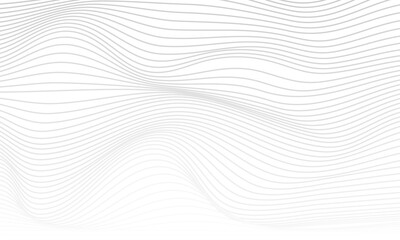 Wall Mural - Abstract geometric wavy lines in white and gray colors background. Vector