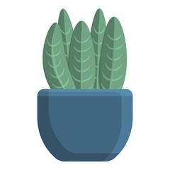 Cozy home succulent pot icon. Cartoon of cozy home succulent pot vector icon for web design isolated on white background