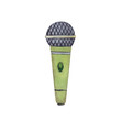 Watercolor illustration of a microphone on a white background. Illustration on the theme of music